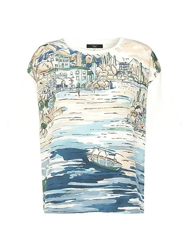 Women's Jersey and Printed Silk T-Shirt