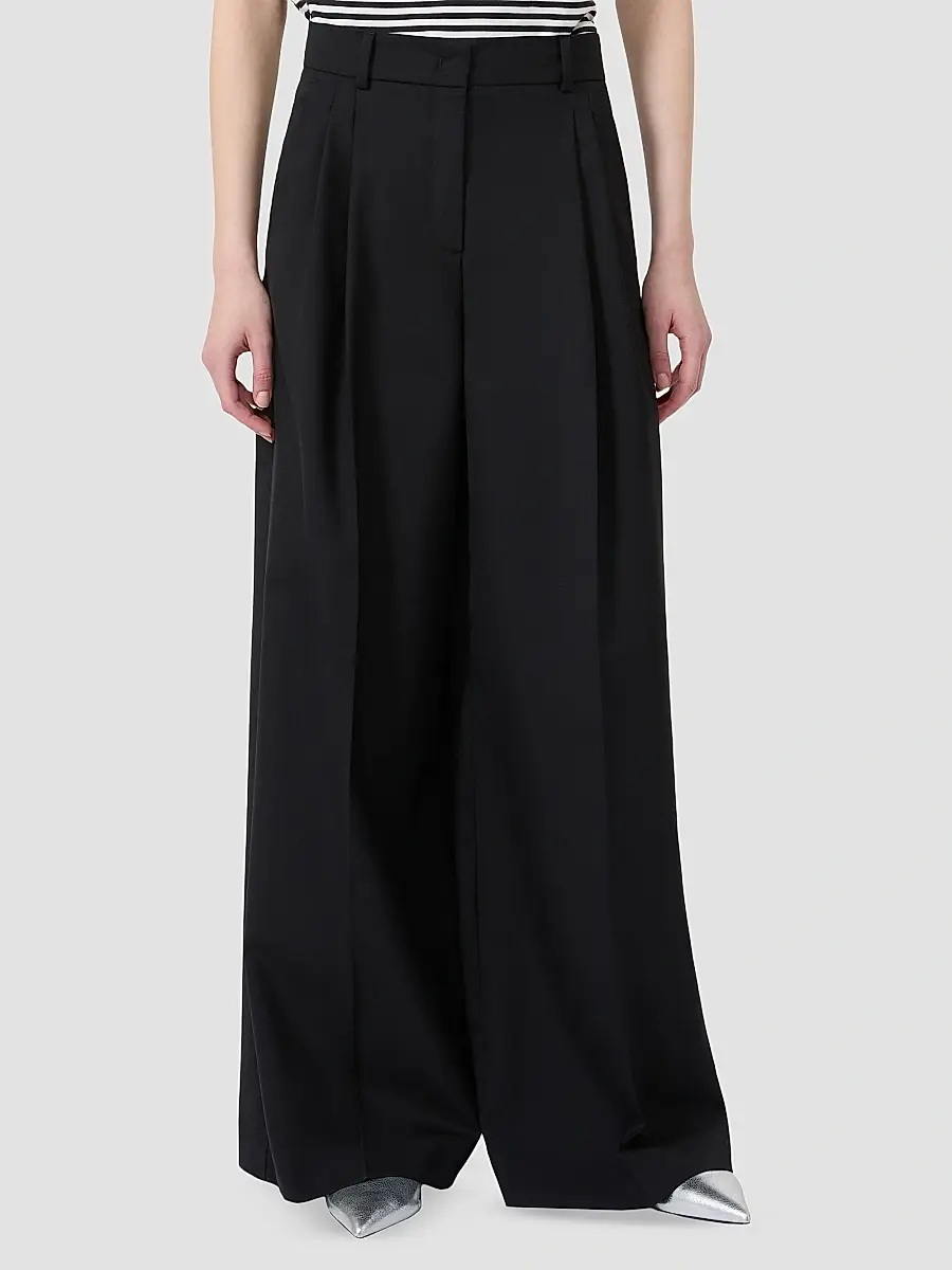 Weekend Max Mara Women's Wide Leg Woollen Cloth Trousers | Thumbnail 3