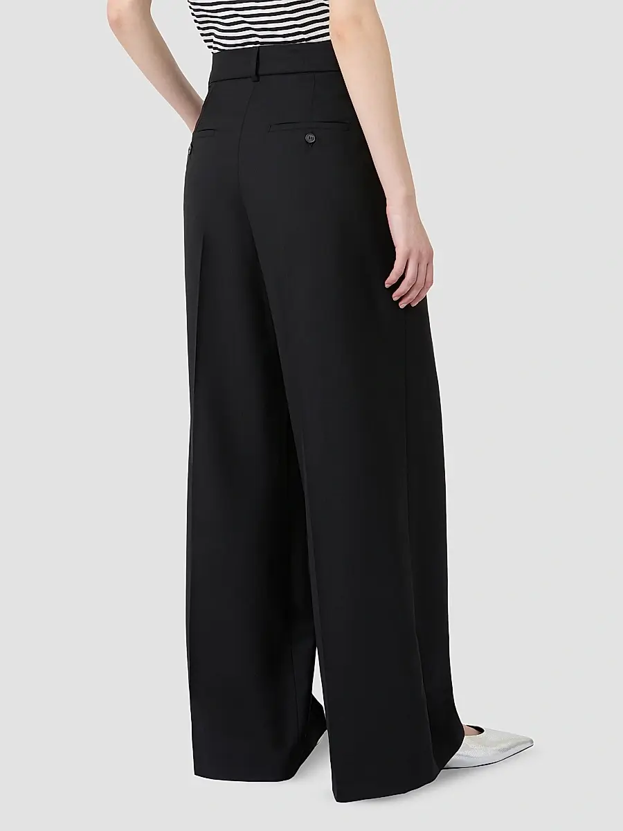Weekend Max Mara Women's Wide Leg Woollen Cloth Trousers | Thumbnail 4