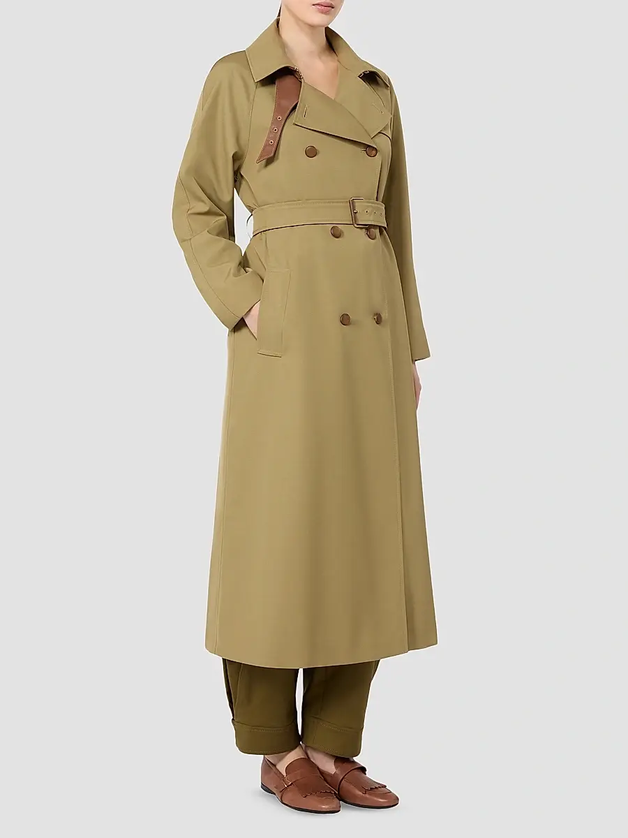 Max Mara Women's Water Repellent Wool Blend Gabardine Trench Coat | Thumbnail 2