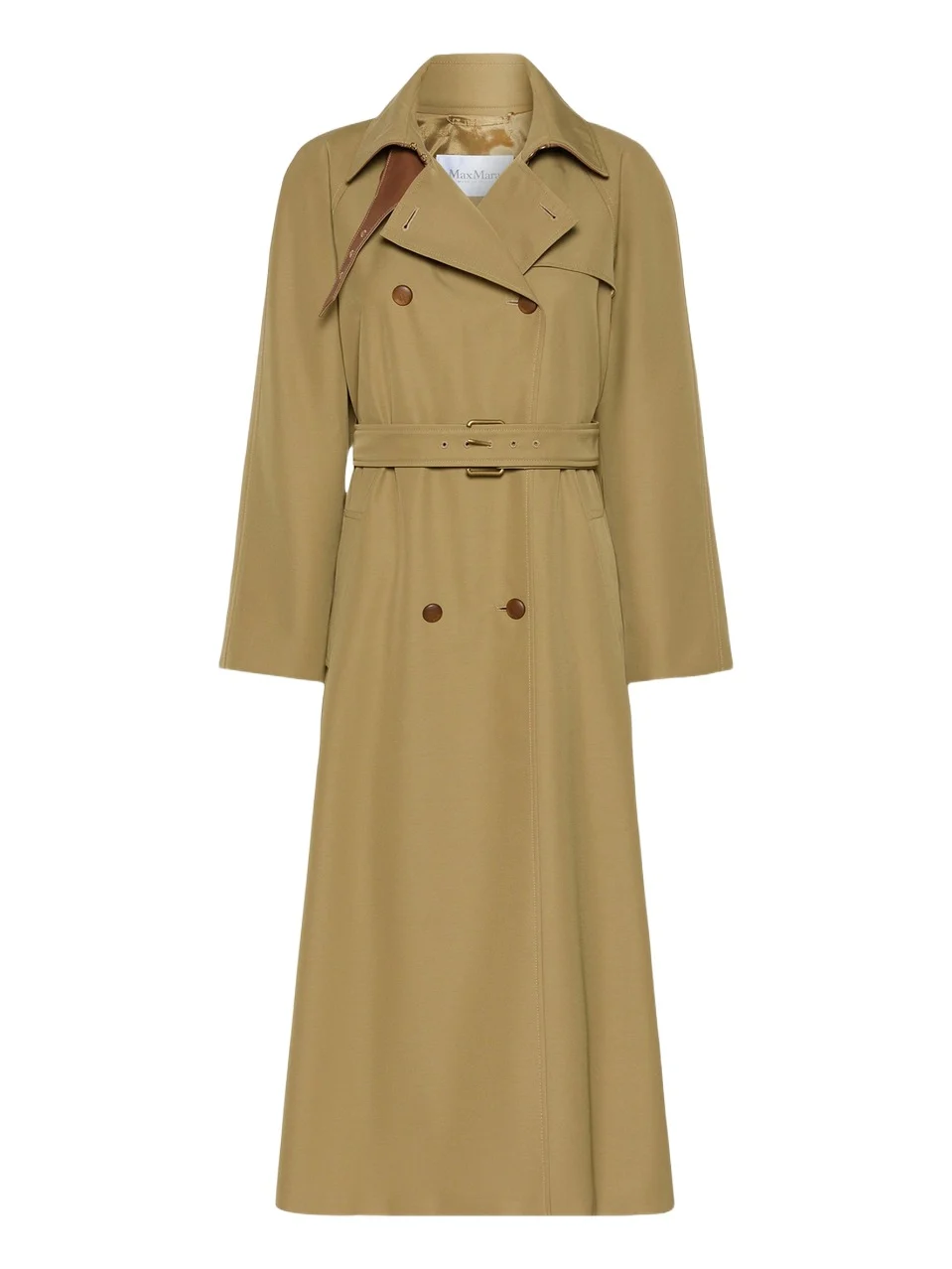 Women's Water Repellent Wool Blend Gabardine Trench Coat