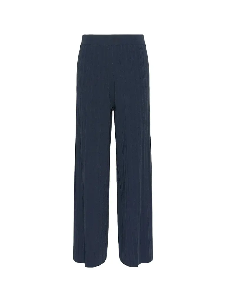 Weekend Max Mara Women's Plisse Pleated Viscose Yarn Trousers - Navy - Size XL | Image 1 Weekend Max Mara Women's Plisse Pleated Viscose Yarn Trousers - Navy - Size XL | Image 1