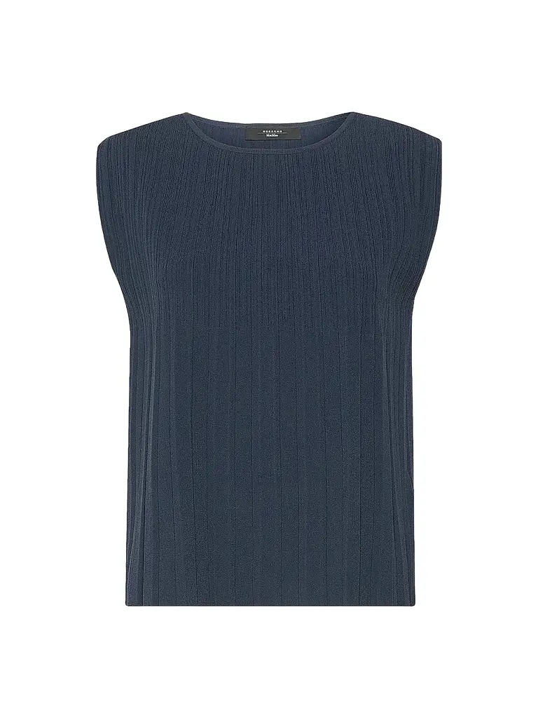 Weekend Max Mara Women's Plissé Pleated Viscose Yarn Sweater - Navy | Image 1 Weekend Max Mara Women's Plissé Pleated Viscose Yarn Sweater - Navy | Image 1