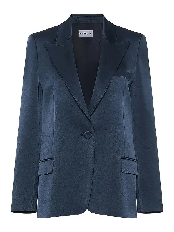 Women's Single Breasted Satin Blazer