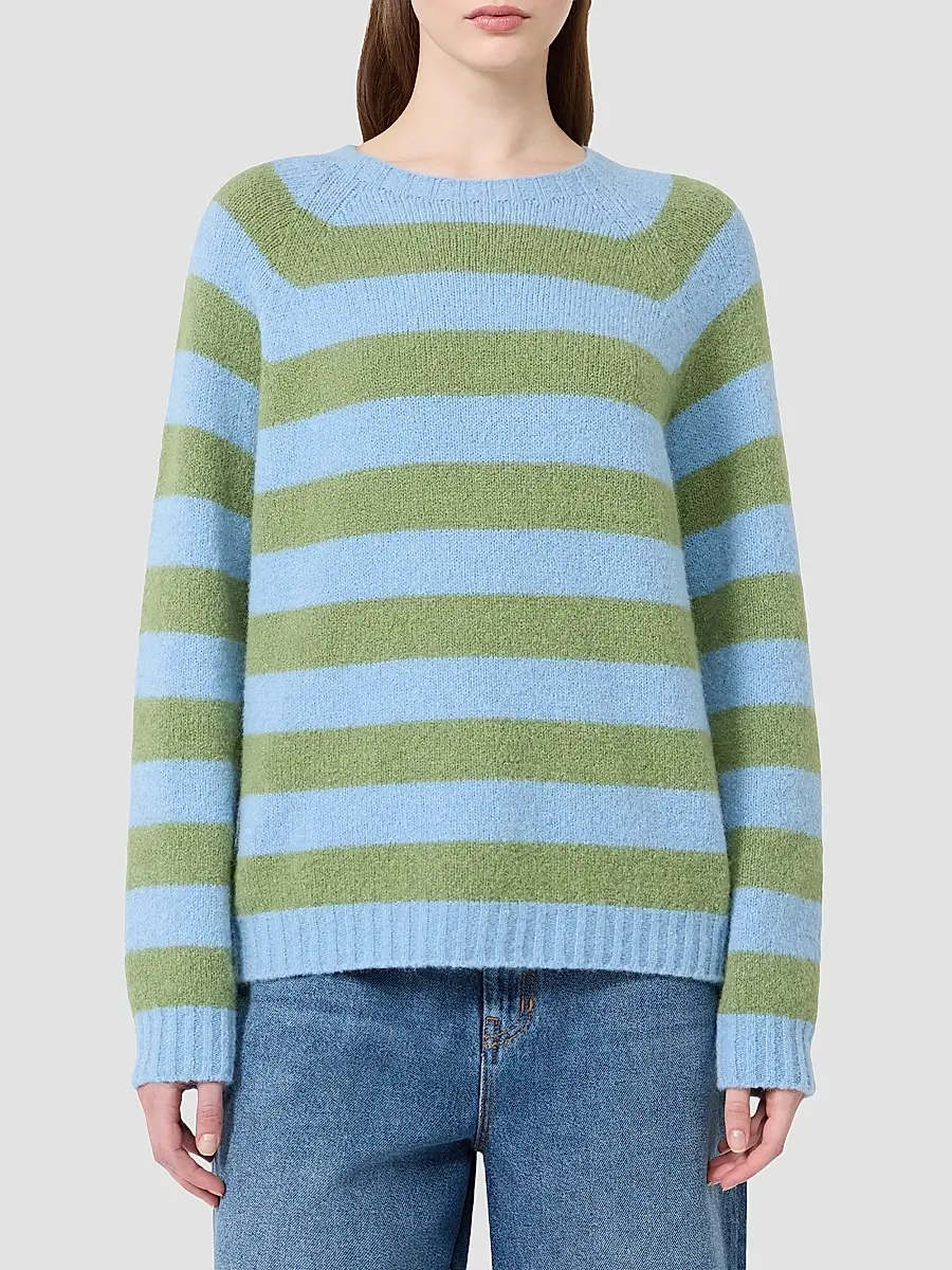 Weekend Max Mara Women's Alpaca and Cotton Sweater - Blue Multi | Thumbnail 3