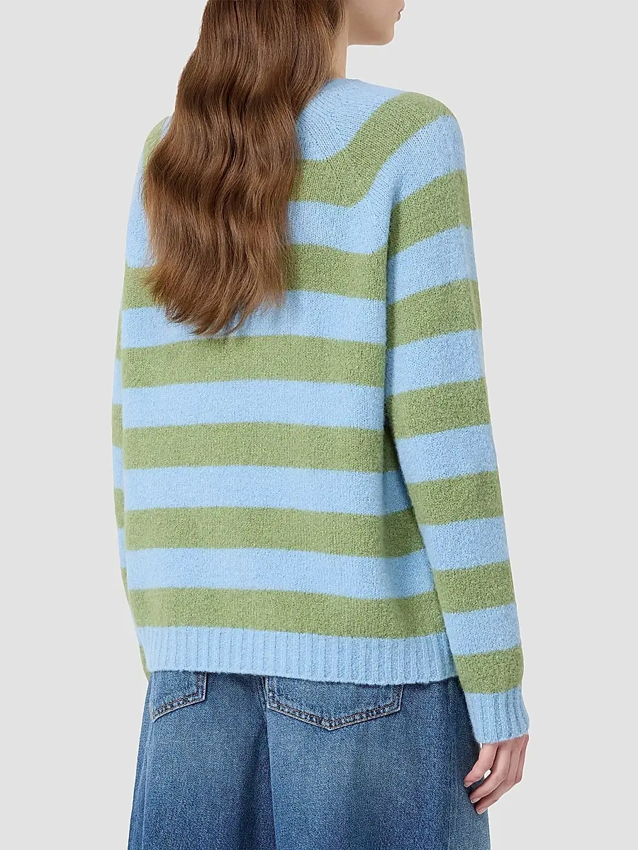 Weekend Max Mara Women's Alpaca and Cotton Sweater - Blue Multi | Thumbnail 4