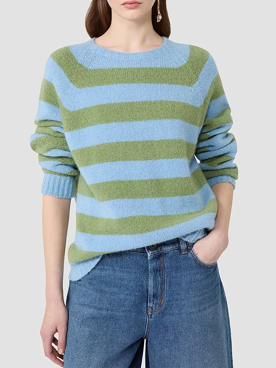Weekend Max Mara Women's Alpaca and Cotton Sweater - Blue Multi | Thumbnail 5