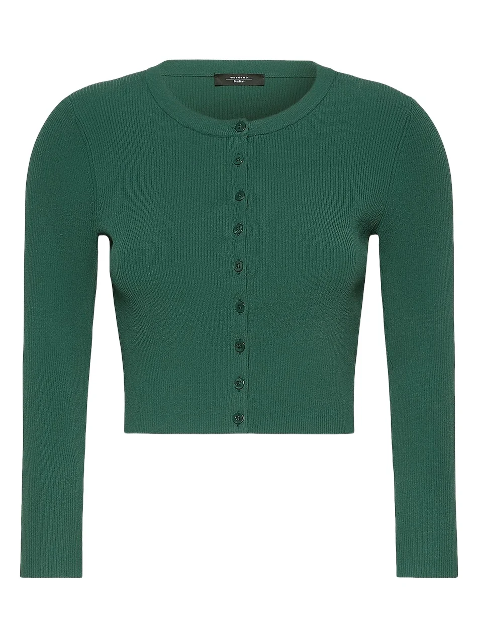 Women's Fine Rib Knit Viscose Yarn Cardigan