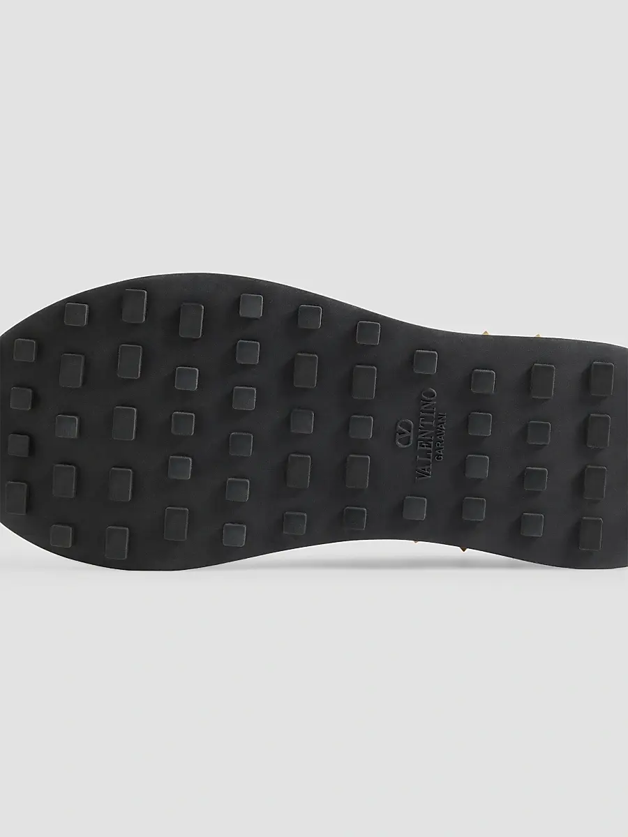Valentino Men's Stud Up Sneakers in Split Leather and Nylon with Butterfly Embroidery | Thumbnail 6