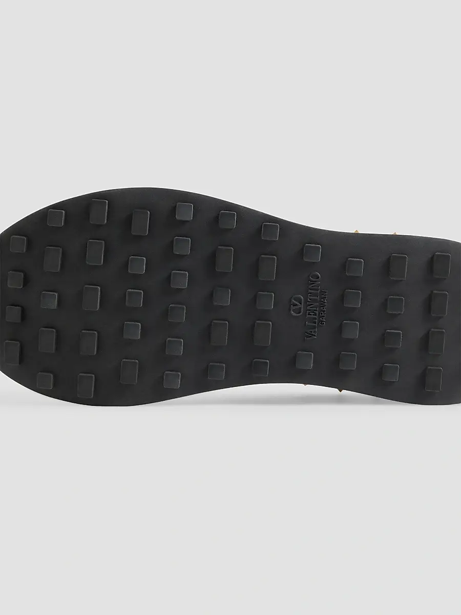 Valentino Men's Stud Up Sneakers in Split Leather and Nylon with Butterfly Embroidery | Thumbnail 6
