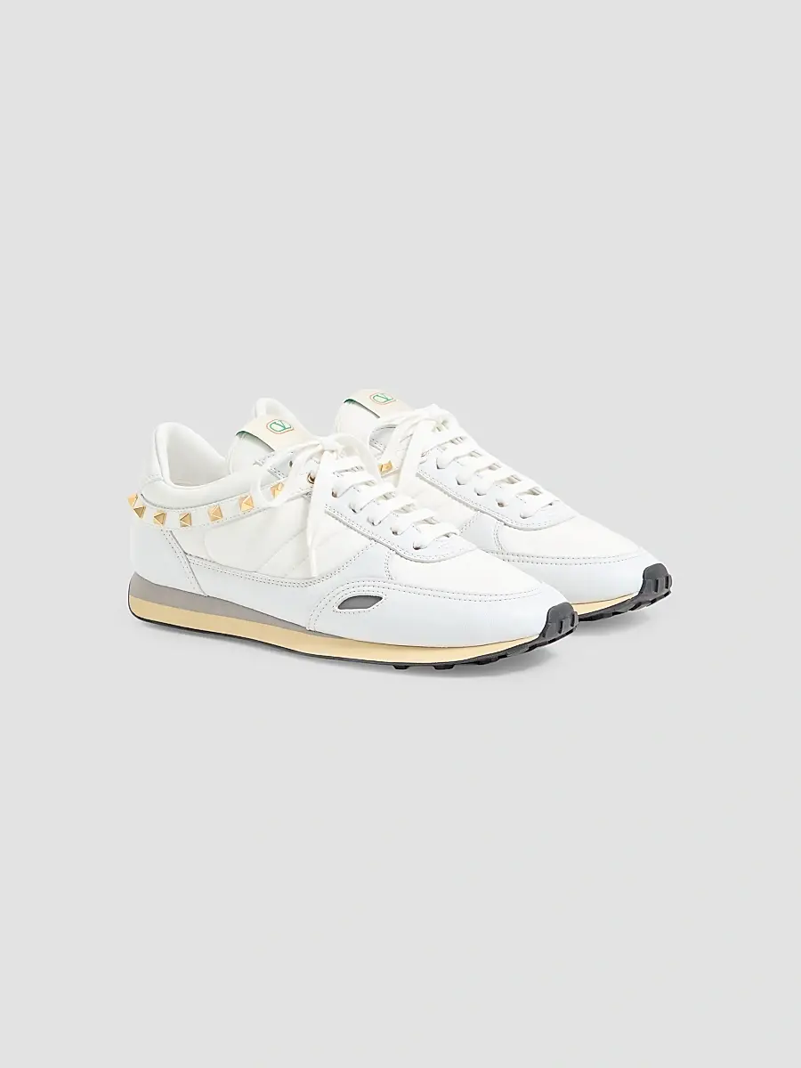 Valentino Men's Stud Up Sneaker in Leather and Nylon | Thumbnail 2