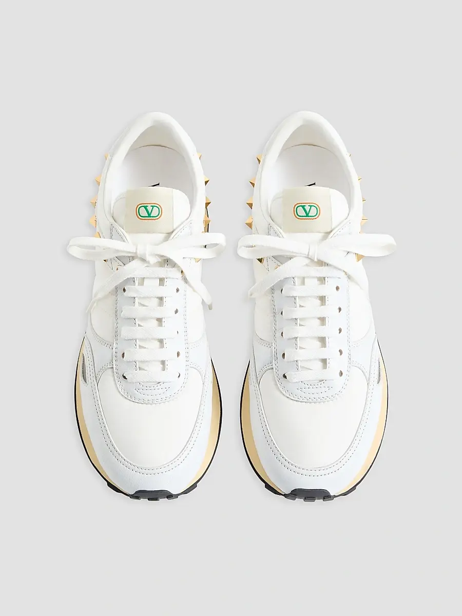Valentino Men's Stud Up Sneaker in Leather and Nylon | Thumbnail 4