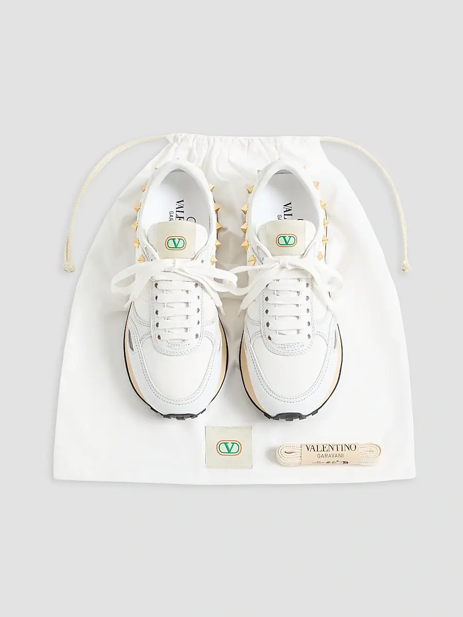 Valentino Men's Stud Up Sneaker in Leather and Nylon | Thumbnail 6