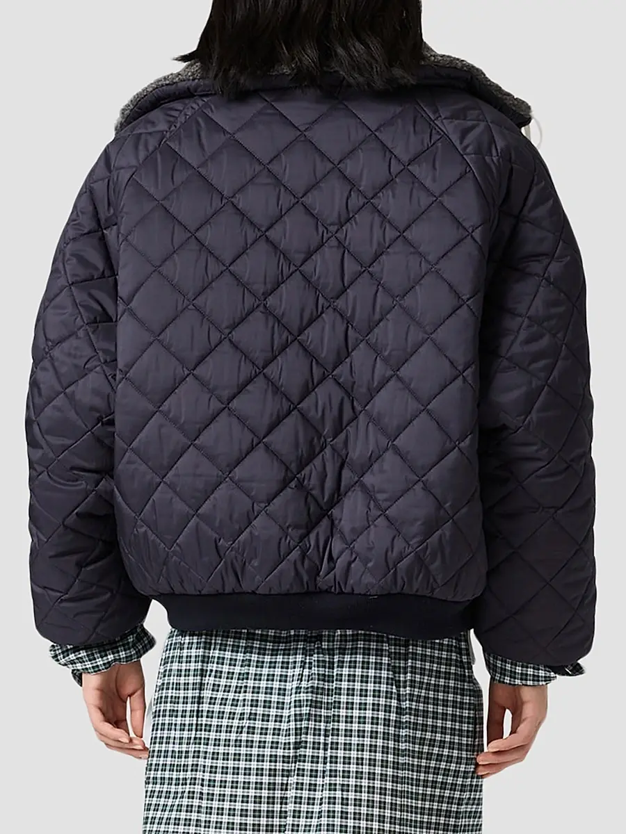 Miu Miu Women's Technical Pongé Down Coat | Thumbnail 4 Miu Miu Women's Technical Pongé Down Coat | Thumbnail 4