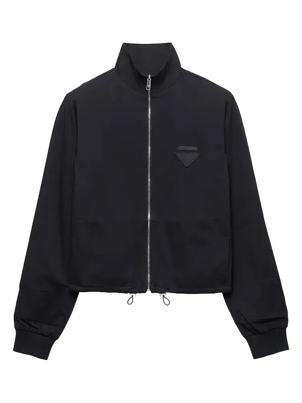 Women's Reversible Jersey Zipper Jacket with Hood - Black Women's Reversible Jersey Zipper Jacket with Hood - Black