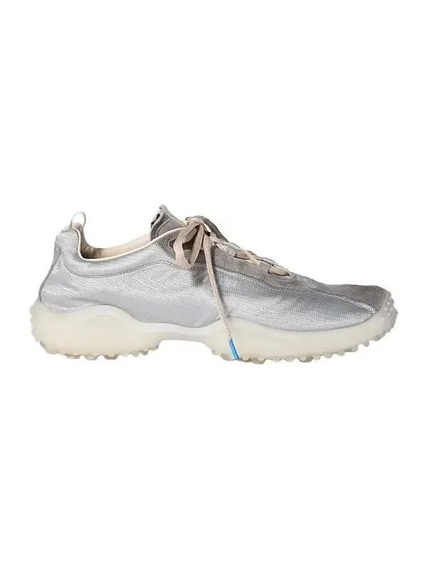 Miu Miu Women's Bubble Technical Fabric and Suede Sneakers - Grey