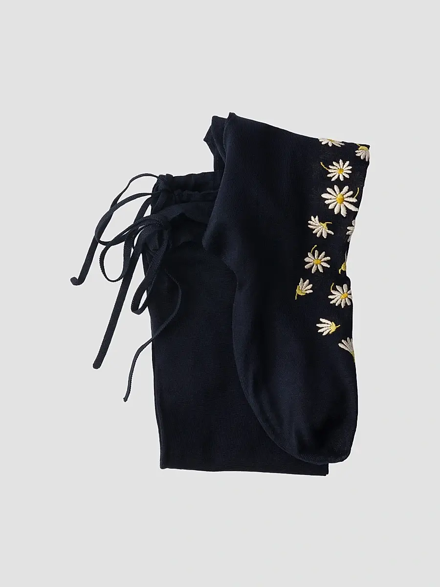 Prada Women's Embroidered Over the Knee Cotton Socks | Thumbnail 3