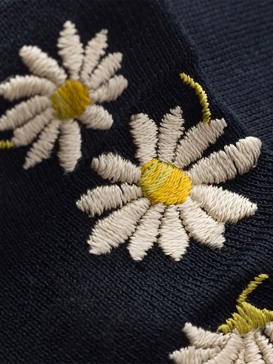 Prada Women's Embroidered Over the Knee Cotton Socks | Thumbnail 4