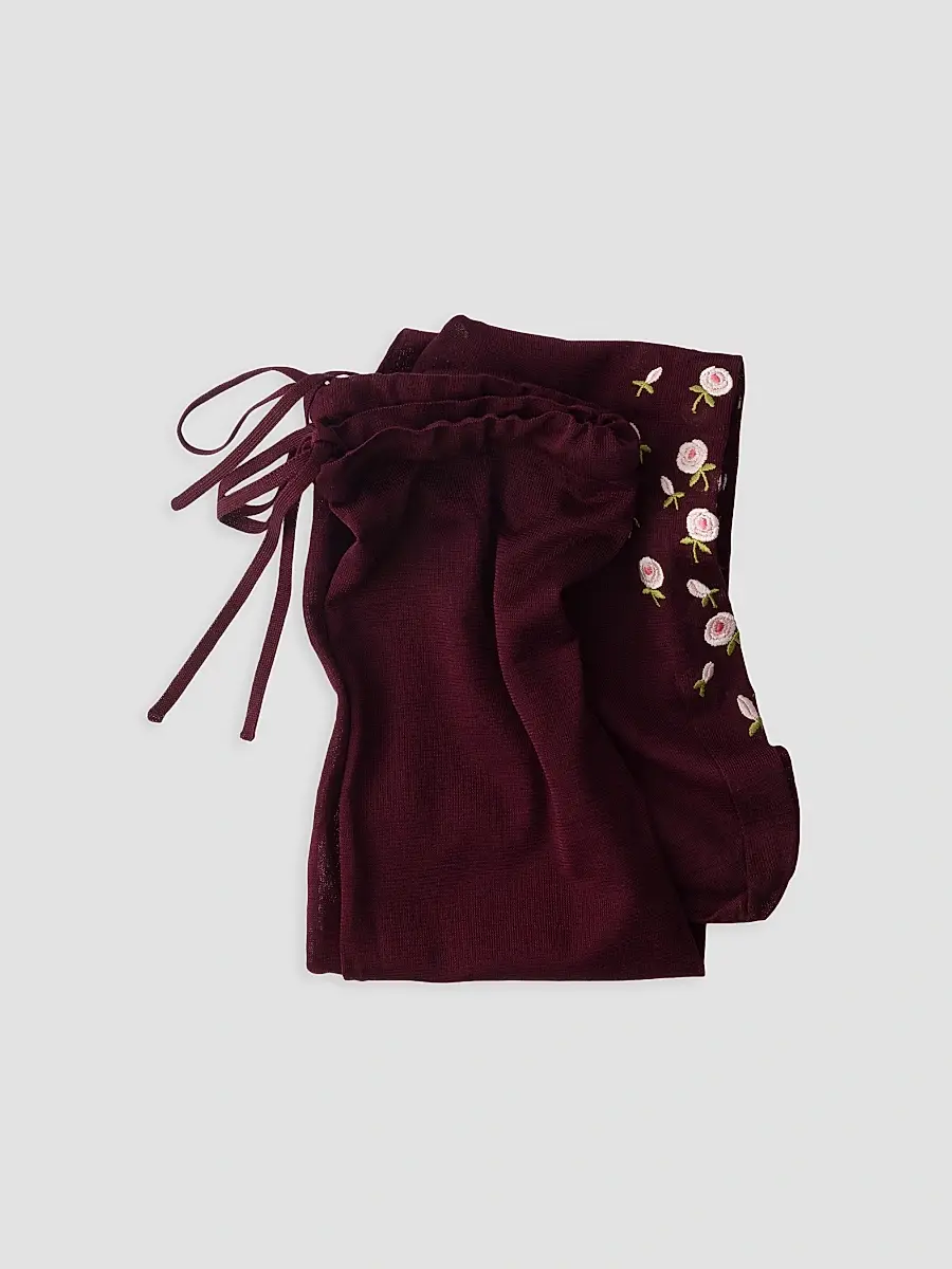 Prada Women's Embroidered Over the Knee Cotton Socks | Thumbnail 3