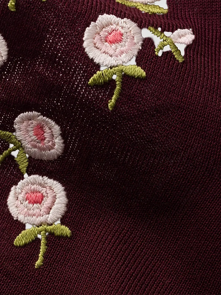 Prada Women's Embroidered Over the Knee Cotton Socks | Thumbnail 4