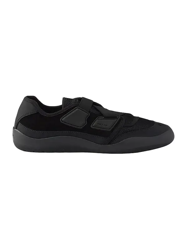 Prada Women's Speedrock Technical Mesh and Leather Sneakers - Black