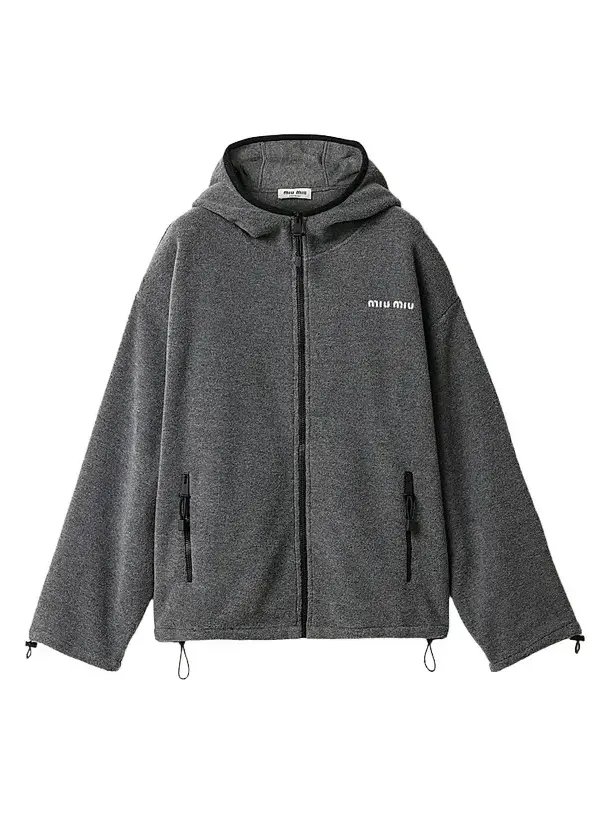 Miu Miu Women's Fleece Zippered Hoodie Jacket