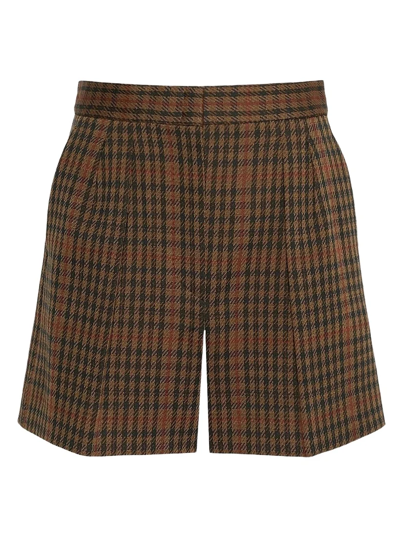 Max Mara Women's Glen Plaid Jersey Shorts