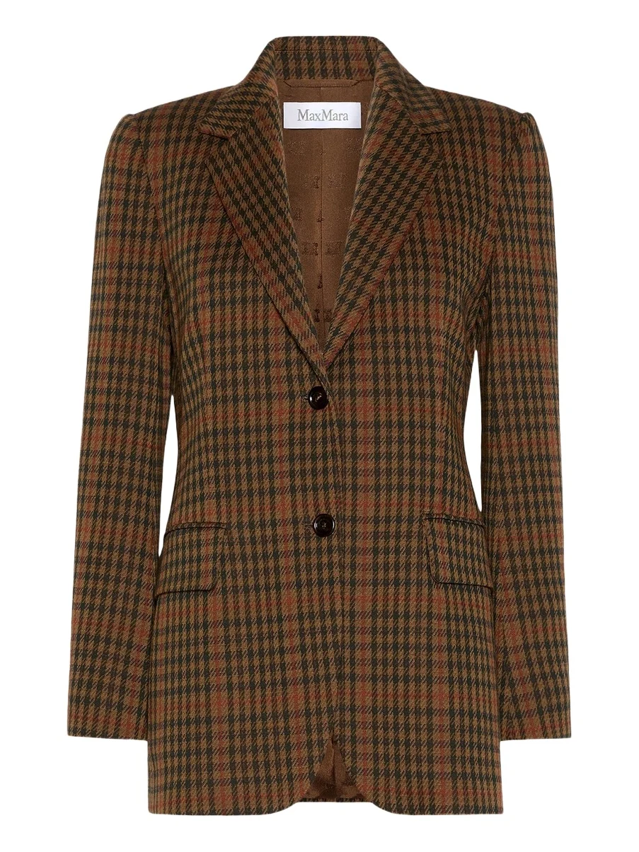 Max Mara Women's Single Breasted Glen Plaid Jersey Blazer