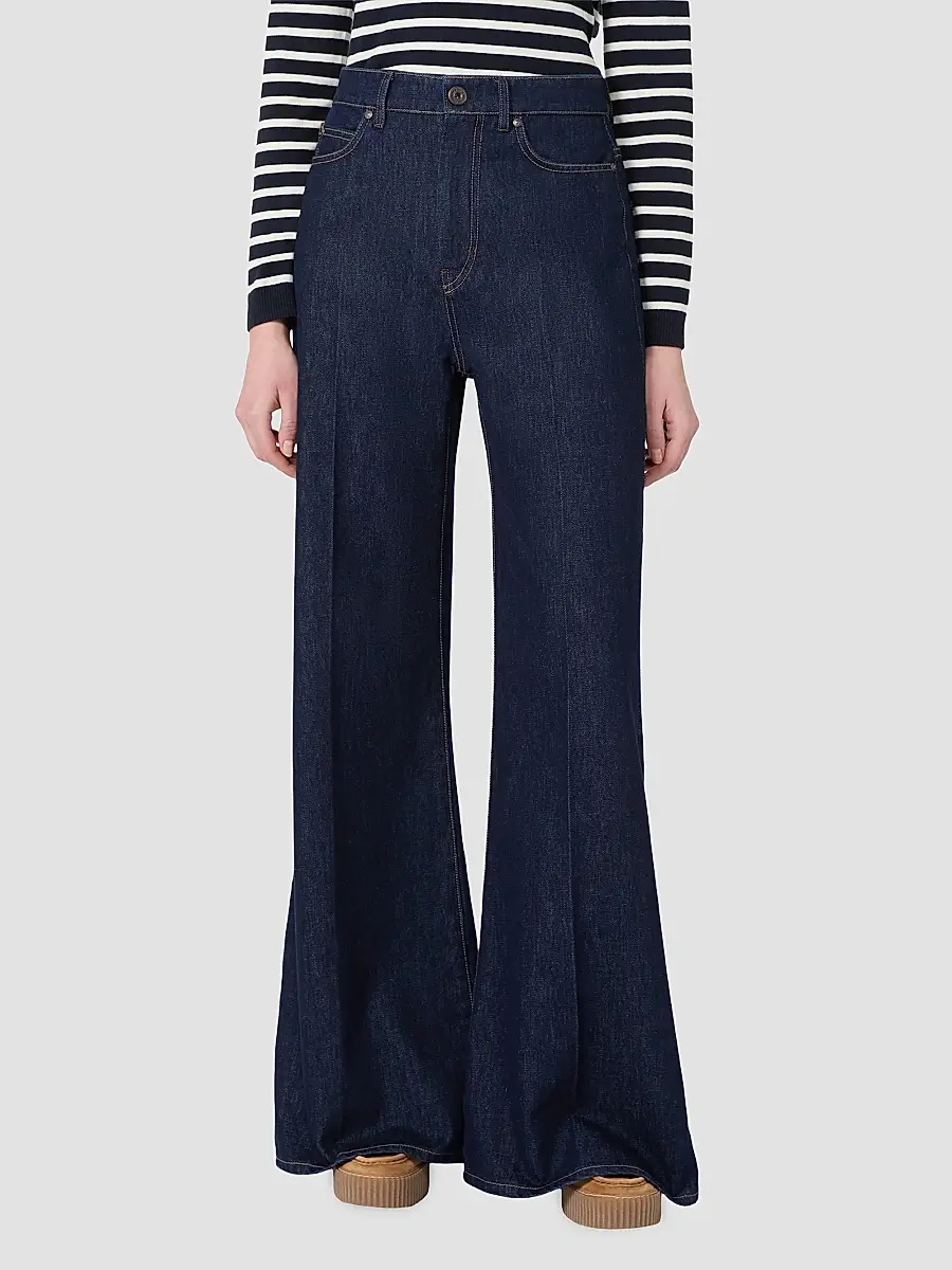 Weekend Max Mara Women's Cotton Denim Palazzo Jeans | Thumbnail 3 Weekend Max Mara Women's Cotton Denim Palazzo Jeans | Thumbnail 3