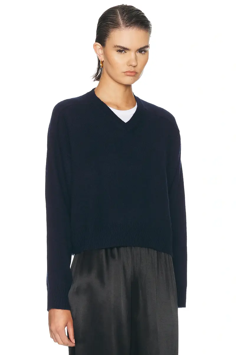 Loulou de Saison Anzor V-Neck Saddle-Sleeve Sweater | Thumbnail 2