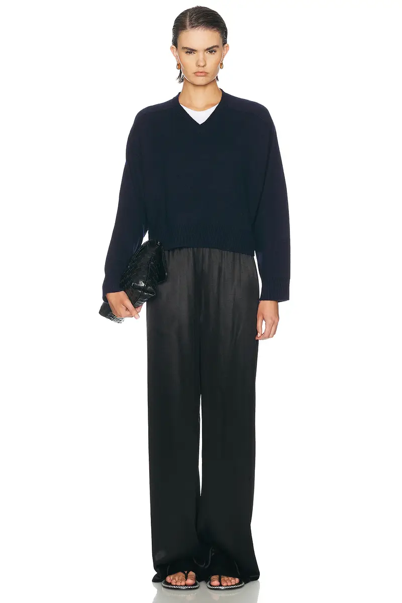 Loulou de Saison Anzor V-Neck Saddle-Sleeve Sweater | Thumbnail 4