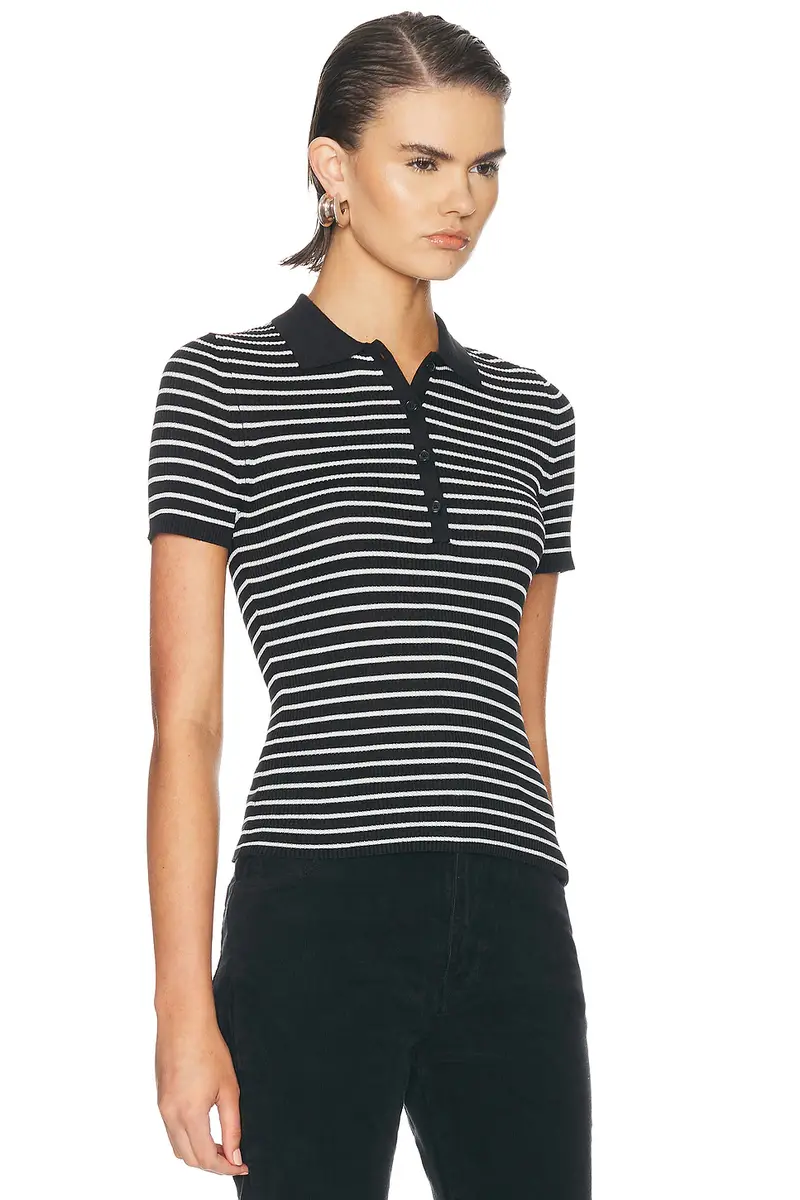 Nili Lotan Fenna Stripe Polo Top | Thumbnail 2