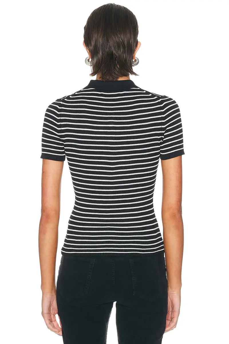 Nili Lotan Fenna Stripe Polo Top | Thumbnail 3