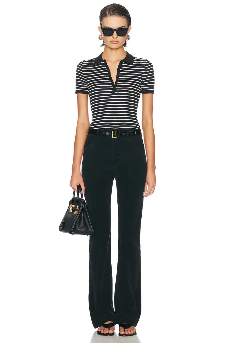 Nili Lotan Fenna Stripe Polo Top | Thumbnail 4