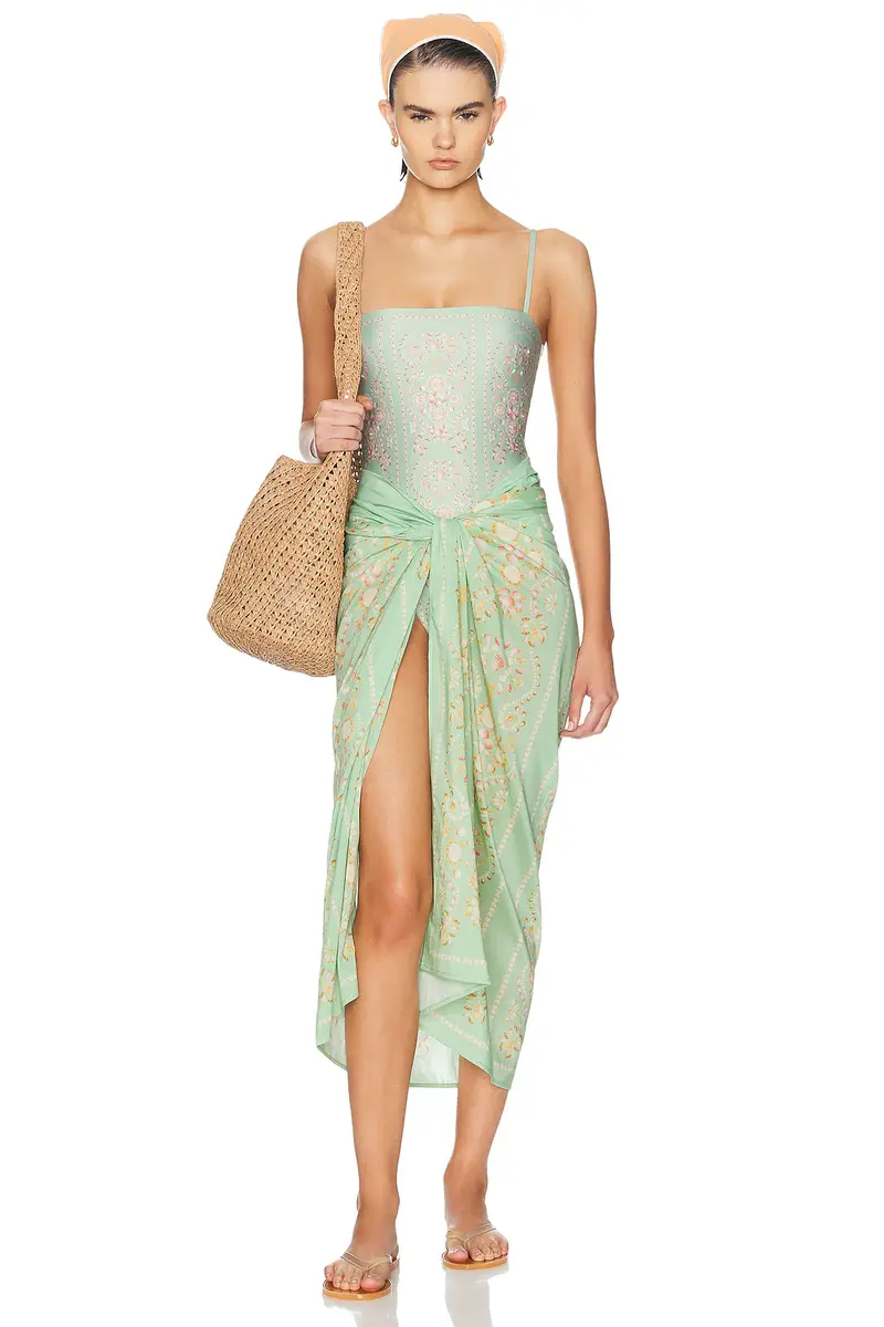 Agua by Agua Bendita Lavanda Pareo Midi Skirt | Thumbnail 6