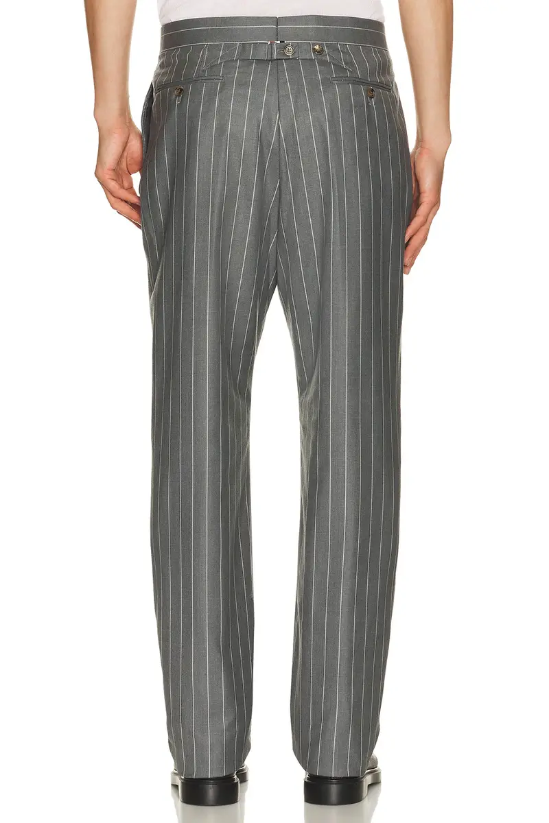 Thom Browne Fit 1 Backstrap Wool Flannel Chalk Stripe Trouser | Thumbnail 3