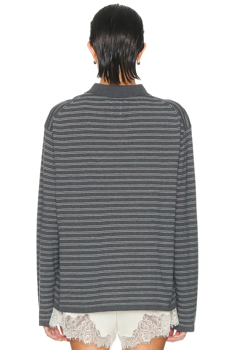 Nili Lotan Foley Stripe Polo Sweater | Thumbnail 3 Nili Lotan Foley Stripe Polo Sweater | Thumbnail 3