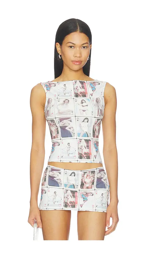 1XBLUE Playing Card Tank | Image 1 1XBLUE Playing Card Tank | Image 1