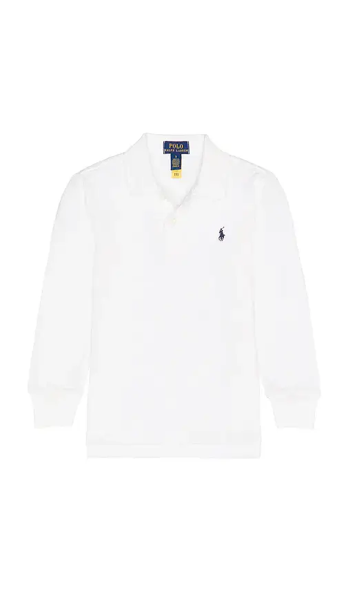 Polo Ralph Lauren Kids Long Sleeve Knit Basic Cotton Mesh Polo Shirt | Image 1 Polo Ralph Lauren Kids Long Sleeve Knit Basic Cotton Mesh Polo Shirt | Image 1