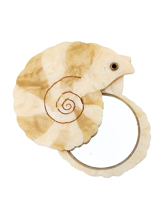 Hand-painted Spiral Shell Compact Mirror Hand-painted Spiral Shell Compact Mirror