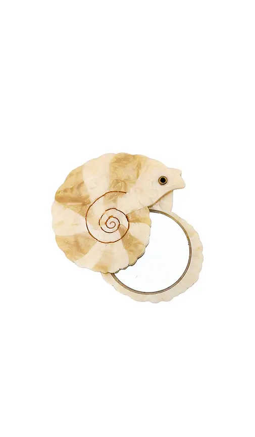 Solar Eclipse Hand-painted Spiral Shell Compact Mirror | Image 1 Solar Eclipse Hand-painted Spiral Shell Compact Mirror | Image 1