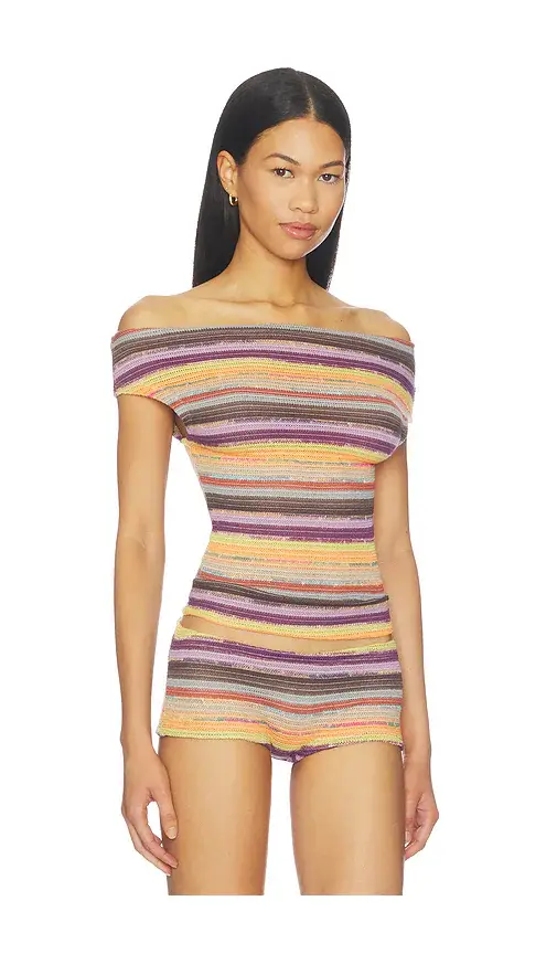 Jaded London Cata Multi Stripe Asymmetric Knit Top | Thumbnail 2 Jaded London Cata Multi Stripe Asymmetric Knit Top | Thumbnail 2