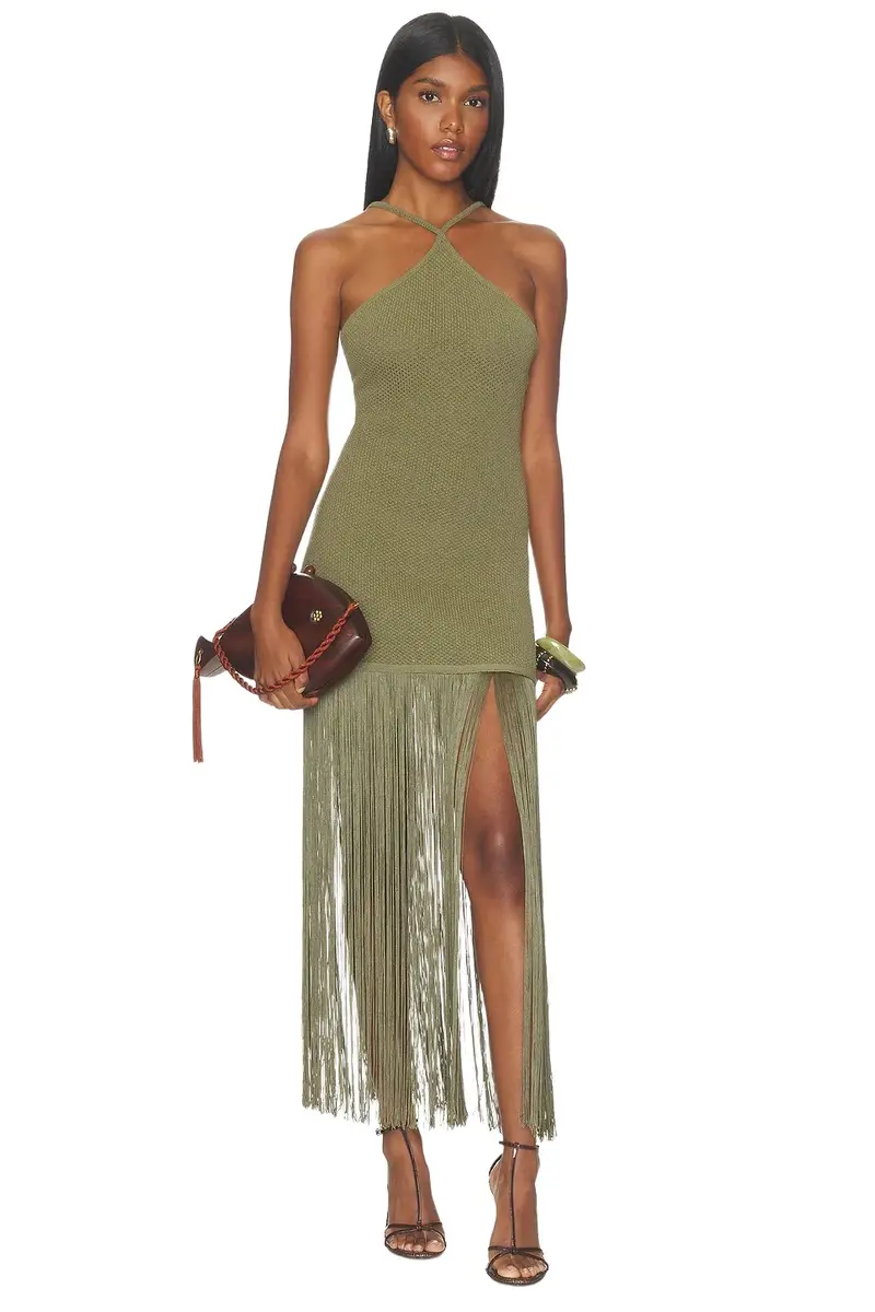 Alia Halter Fringe Dress Alia Halter Fringe Dress