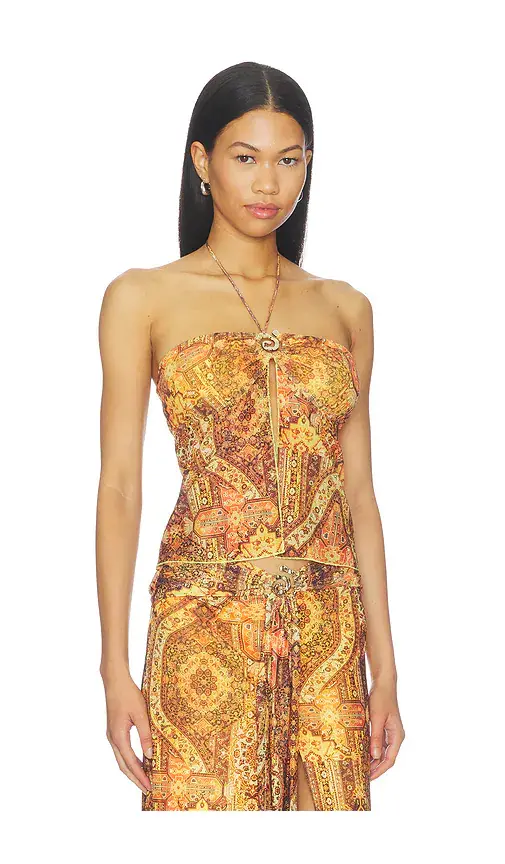 Runaway The Label Skylar Sheer Halter Split Front Top | Thumbnail 2 Runaway The Label Skylar Sheer Halter Split Front Top | Thumbnail 2