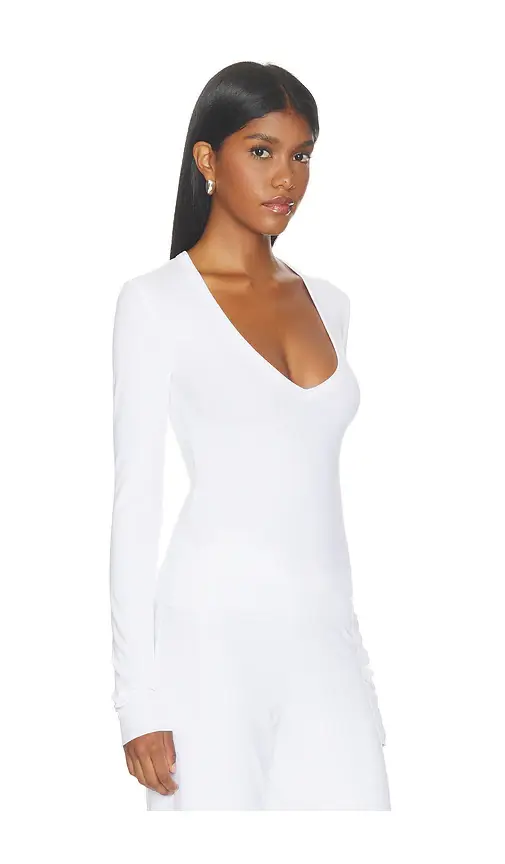 Eterne Butter Rib Long Sleeve V-neck Top | Thumbnail 2 Eterne Butter Rib Long Sleeve V-neck Top | Thumbnail 2