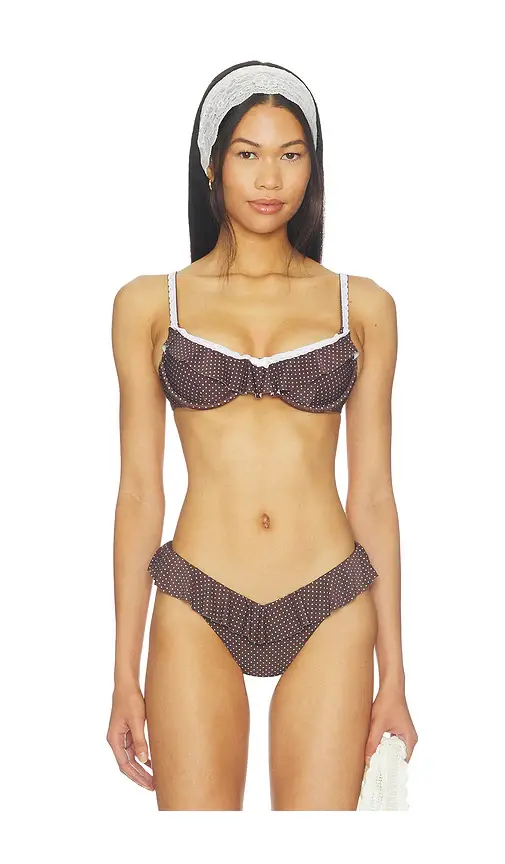 WeWoreWhat Lace Ruffle Bandeau Top | Image 1 WeWoreWhat Lace Ruffle Bandeau Top | Image 1