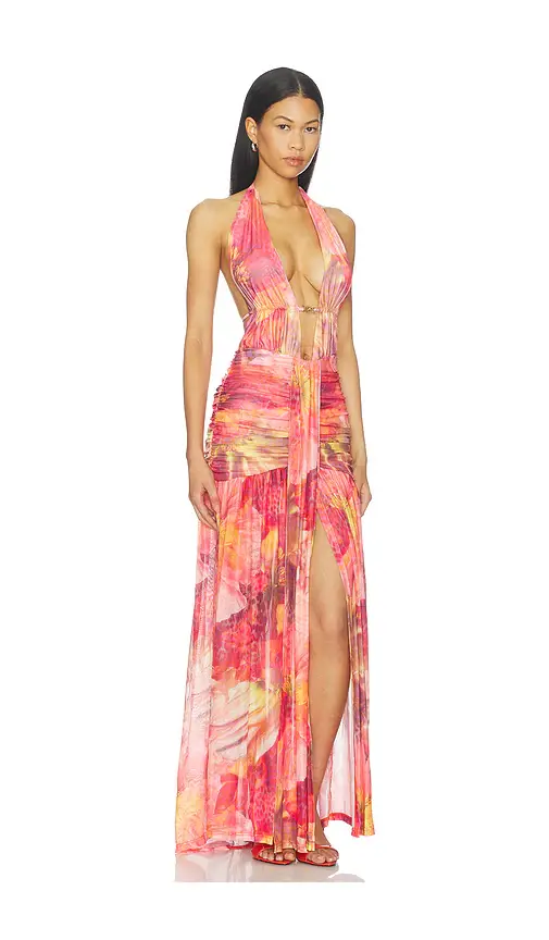 Runaway The Label Adrianna Plunge Ruched Maxi Dress | Thumbnail 2