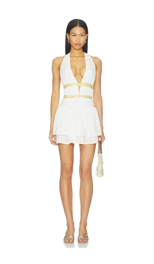 Runaway The Label Xylia Halter Low Plunge Mini Dress | Image 1 Runaway The Label Xylia Halter Low Plunge Mini Dress | Image 1