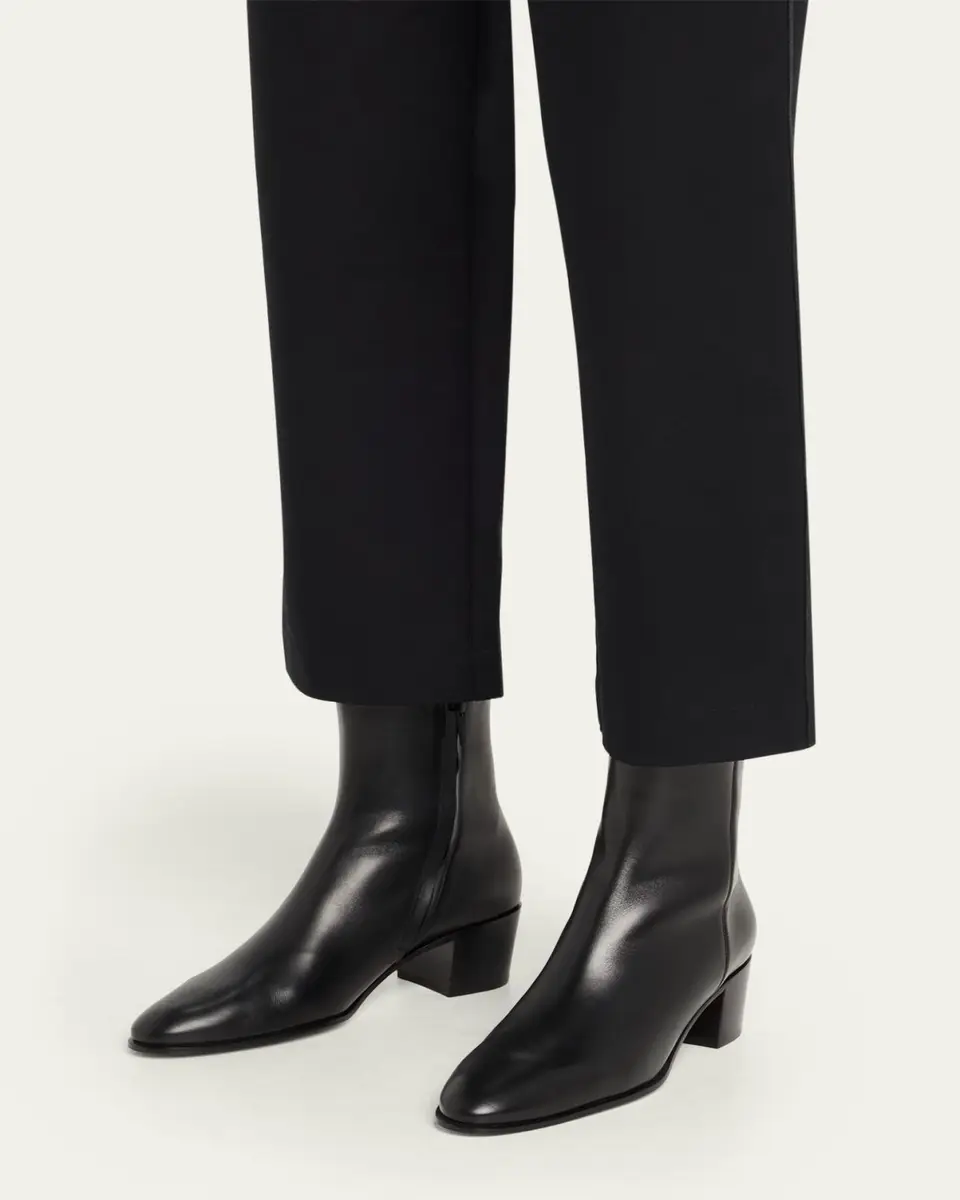 Gianvito Rossi Glove Leather Block-Heel Booties | Thumbnail 2