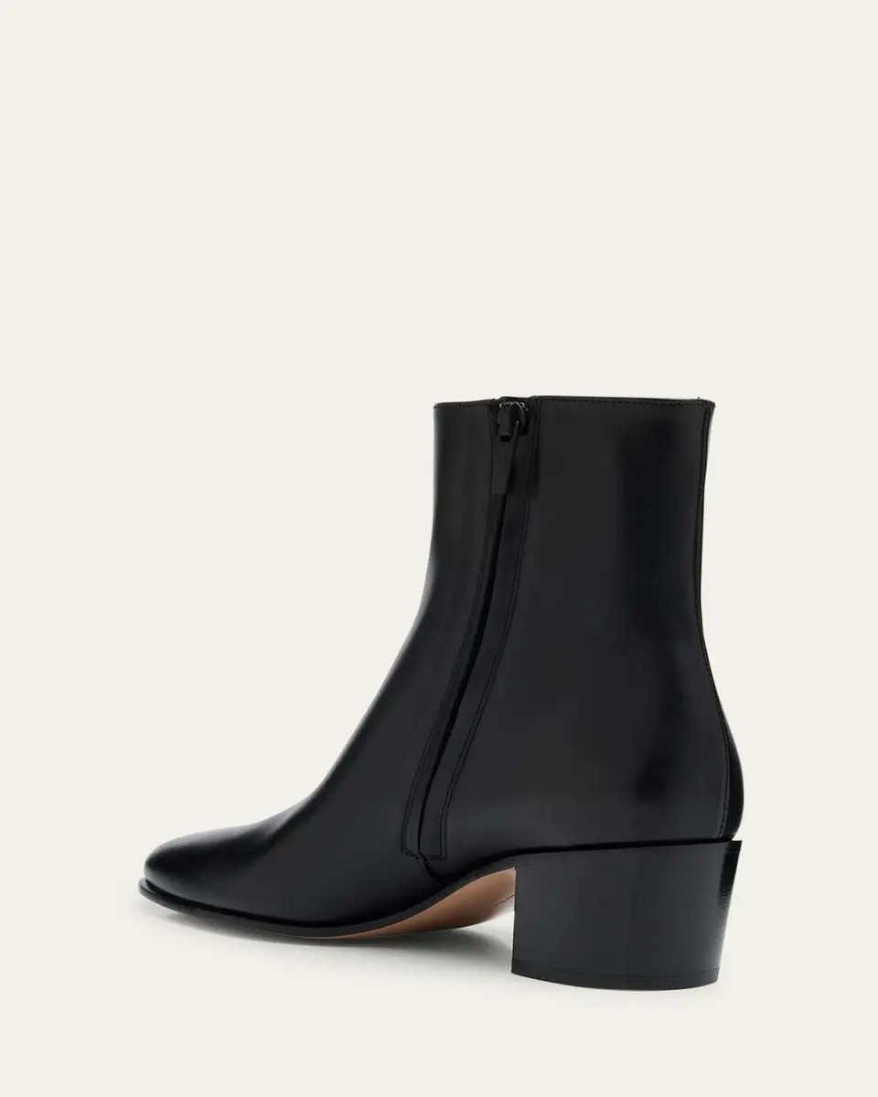 Gianvito Rossi Glove Leather Block-Heel Booties | Thumbnail 4
